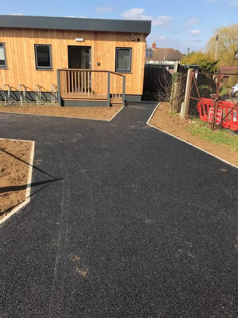 Newly laid tarmac path at school 
